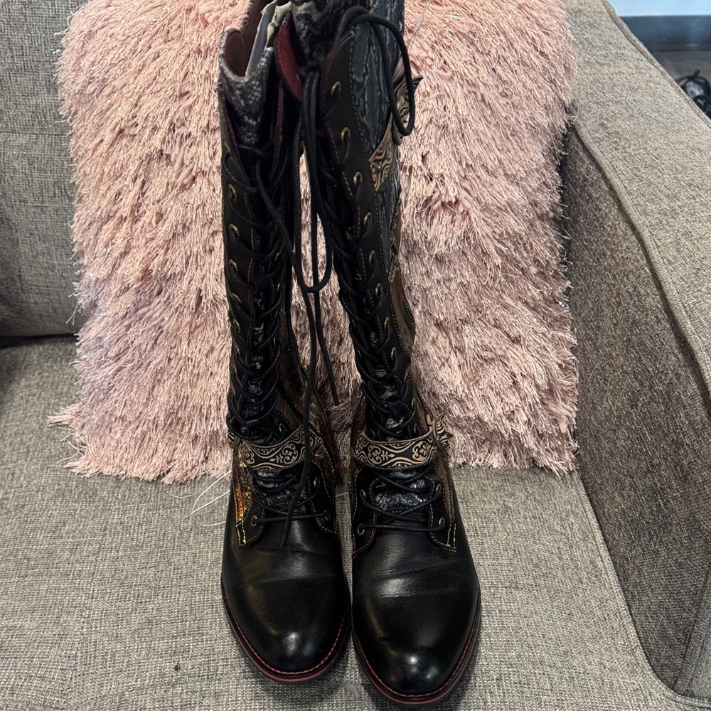 L’Artiste Tall Leather Boots Size 41 - Picture 2 of 7